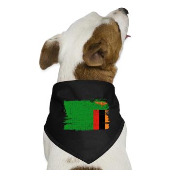 Sambia Bandiera Flagge Frieden Vintage - Hunde-Bandana - Schwarz - Vorne