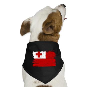 Tonga Bandiera Flagge Frieden Vintage - Hunde-Bandana - Schwarz - Vorne