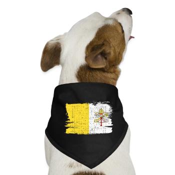 Vatikanstadt Bandiera Vaticano Flagge Frieden Vintage - Hunde-Bandana - Schwarz - Vorne