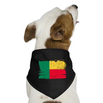 Benin Bandiera Flagge Frieden Vintage - Hunde-Bandana - Schwarz - Vorne
