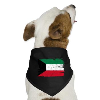 Kuwait Flagge Flagge Frieden Vintage - Hunde-Bandana - Schwarz - Vorne