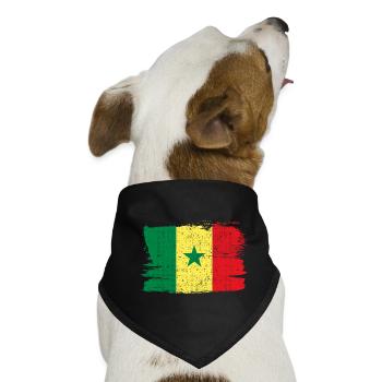 Senegal Flagge Flagge Frieden Vintage - Hunde-Bandana - Schwarz - Vorne