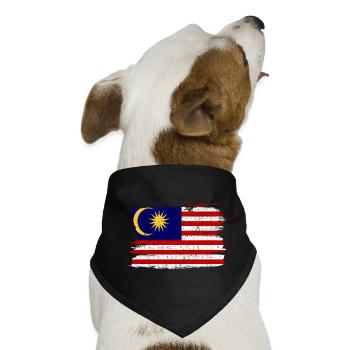 Malaysia Flagge Flagge Frieden Vintage - Hunde-Bandana - Schwarz - Vorne