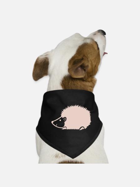 Cuddly hedgehog silhouette - Dog Bandana - black - Front