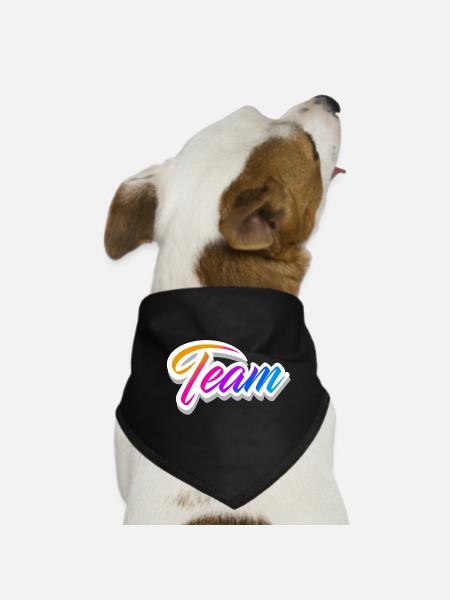 Team - Hunde-Bandana - Schwarz - Vorne