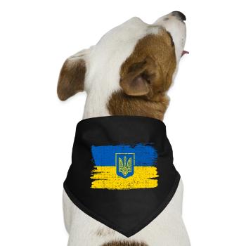 Ucraina Bandiera Ukraine Flagge Frieden Vintage - Hunde-Bandana - Schwarz - Vorne