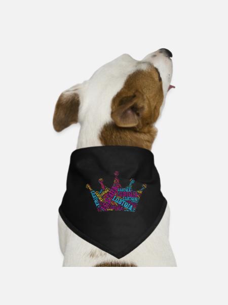 LGBTQIA+ Crown Word Cloud Lgbt Gay Pride T-Shirt - Bandana pour chien - noir - Devant