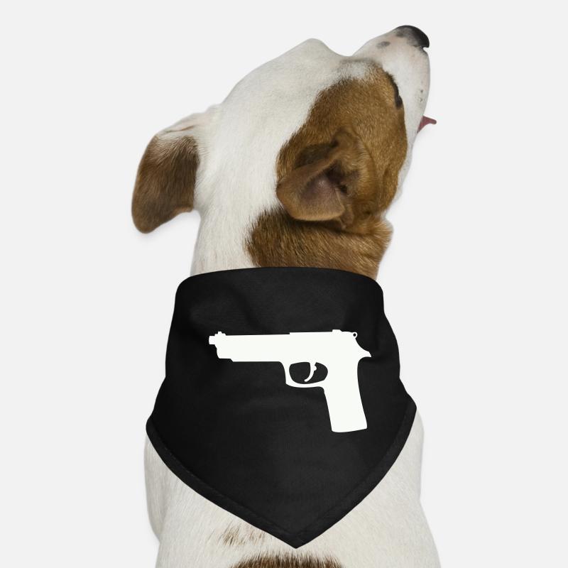 Pistol silhouette in contrast Dog Bandana