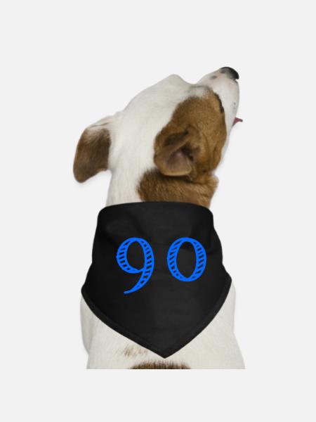 90. 90 ANS. 90e ANNIVERSAIRE. ANNIVERSAIRE 90 ANS. - Bandana pour chien - noir - Devant