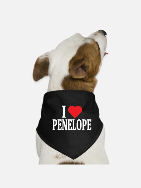 T-Shirt Ich liebe Penelope T-Shirt Geschenkidee - Hunde-Bandana - Schwarz - Vorne