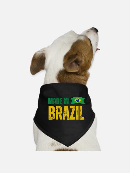 Fabriqué au Brésil, fierté brésilienne - Bandana pour chien - noir - Devant