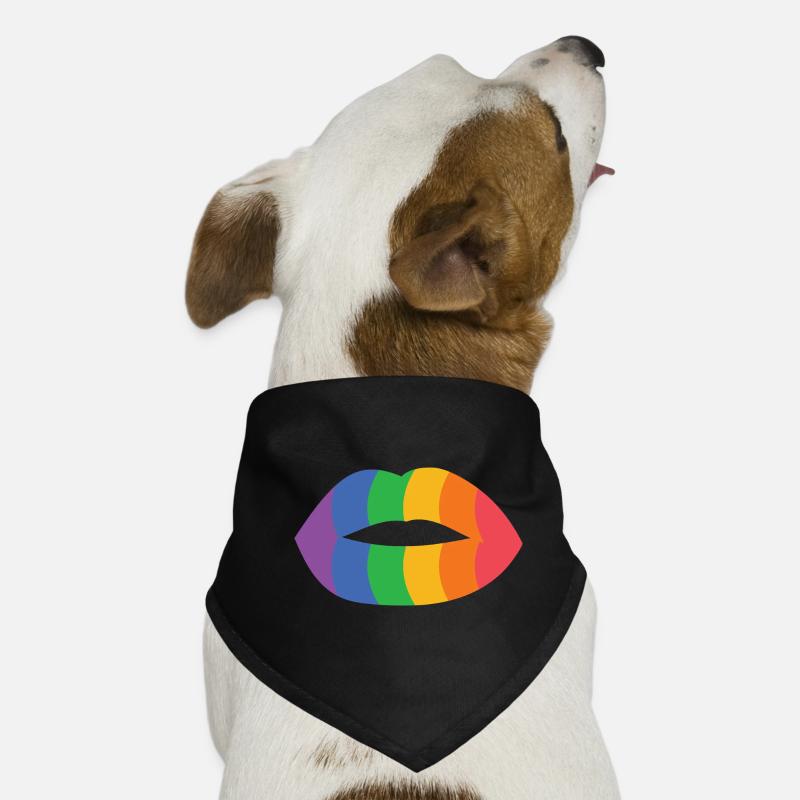 Regenbogenlippen Kunstprint Hunde-Bandana