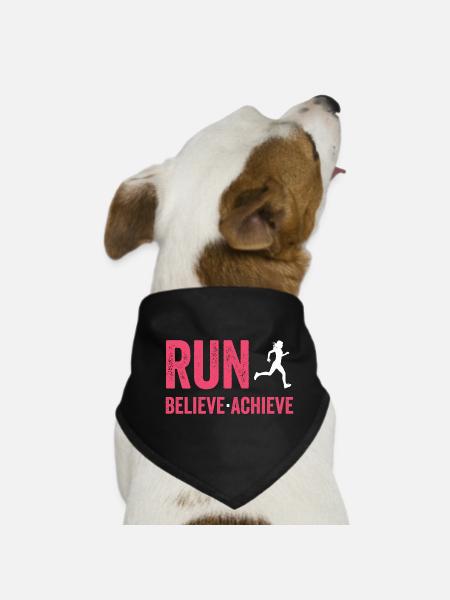 Marathon - Run. Believe. Achieve. - Dog Bandana - black - Front