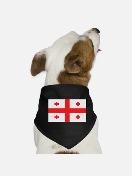Georgian flag - Dog Bandana - black - Front