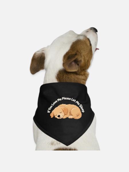 Chiot endormi - Bandana pour chien - noir - Devant