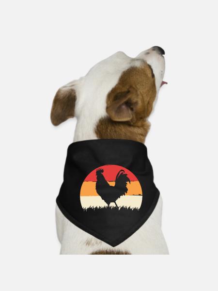 Hühnerflüsterer Chuchoteur de poulet - Bandana pour chien - noir - Devant