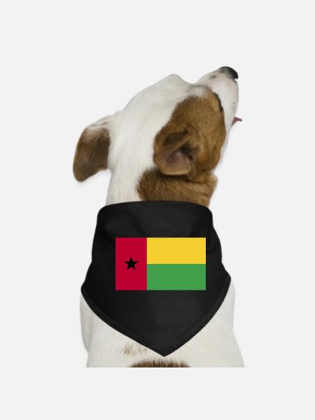 Guinea Bissau National Flag - Dog Bandana - black - Front