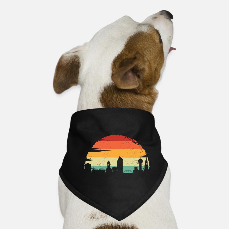 Sunset City Rainbow Silhouette Dog Bandana