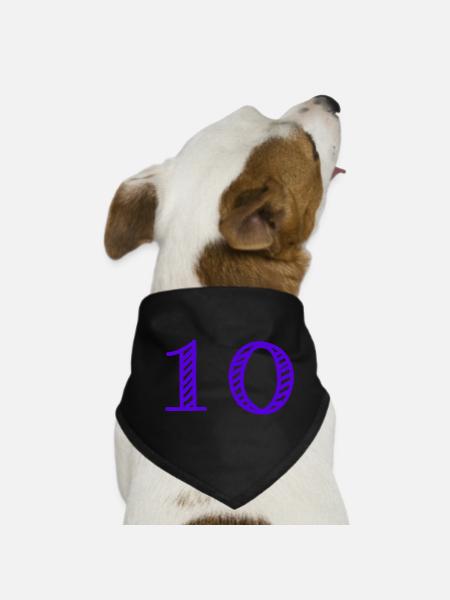 10. 10 YEARS. 10th ANNIVERSARY. 10 YEAR ANNIVERSARY. - Dog Bandana - black - Front