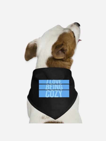 I Love Being Cozy Gemütlichkeit Zuhause Entspannt - Dog Bandana - black - Front