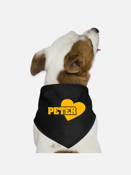 Peter als Love - Hunde-Bandana - Schwarz - Vorne