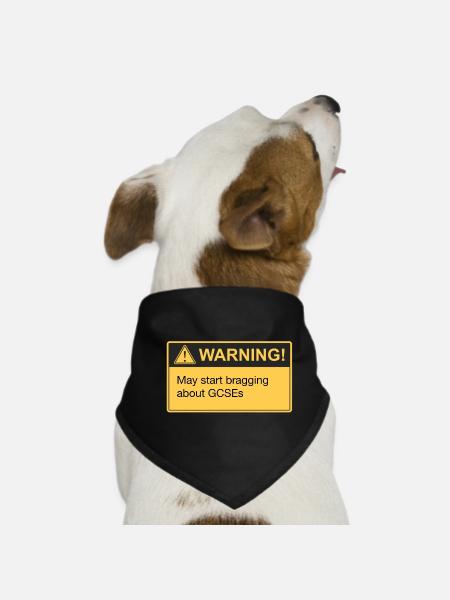 Bragging GCSE results - Dog Bandana - black - Front