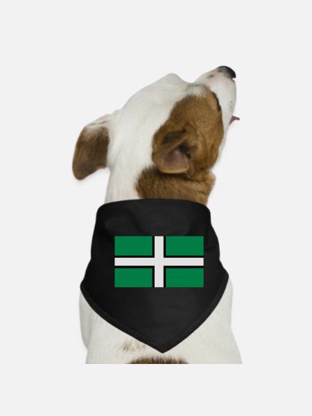 Saint Petroc's Flag - Flag of Devon - Dog Bandana - black - Front