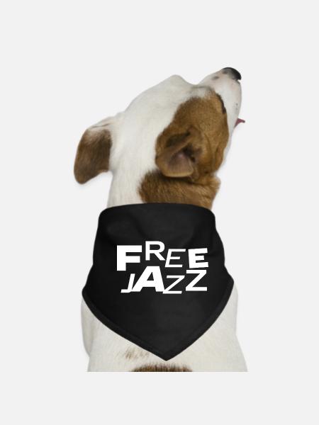 Free Jazz Bold Typography - Dog Bandana - black - Front