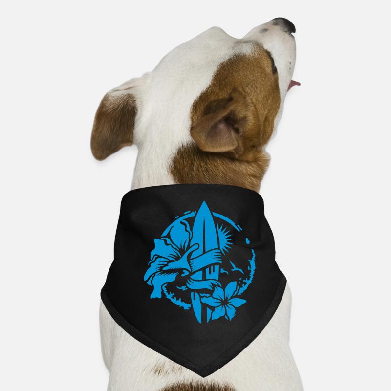 Surfbrett mit Blüten Hunde-Bandana
