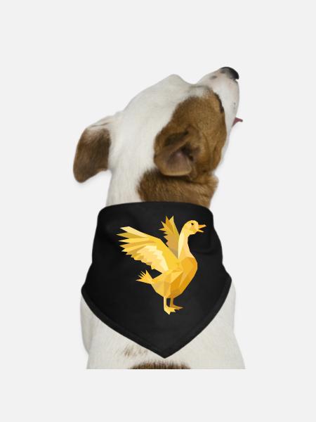 Une poule aux œufs d’or, un symbole riche - Bandana pour chien - noir - Devant