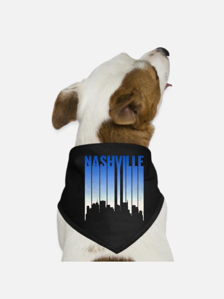 Nashville Skyline Gradient - Hunde-Bandana - Schwarz - Vorne
