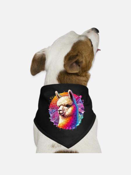 Alpaca - Dog Bandana - black - Front