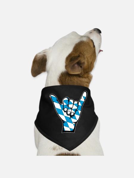 Bavaria Flag Surfing Icon - Dog Bandana - black - Front