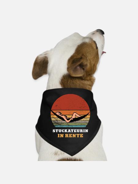 plasterer pension retirement pensioner plasterers - Dog Bandana - black - Front