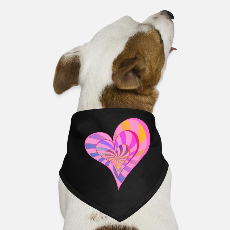 Conception esthétique de coeur en couches colorées - Bandana pour chien - noir
