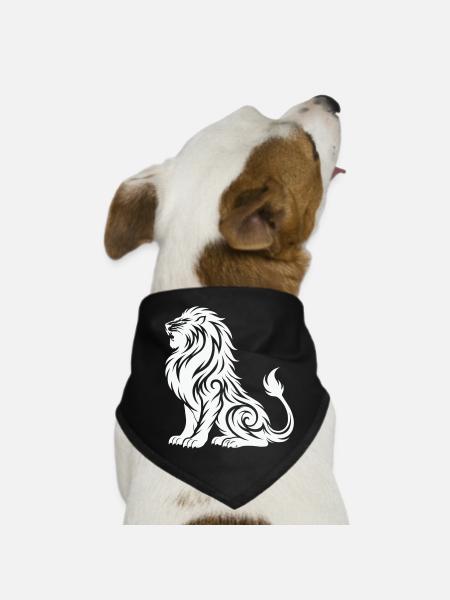 Tribal Lion Silhouette - Bandana pour chien - noir - Devant