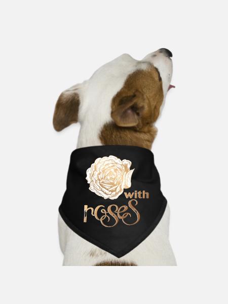 Vintage Rose - Bandana pour chien - noir - Devant
