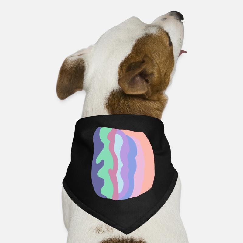 Couches d’ondes pastel - Bandana pour chien - noir