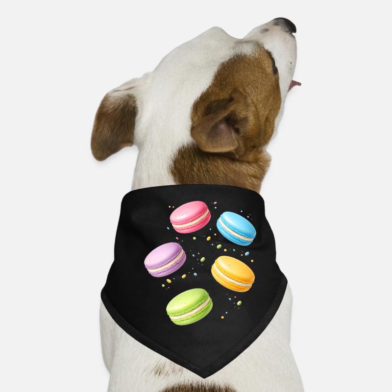 Colorful Macarons Pastel Dessert Motif Dog Bandana