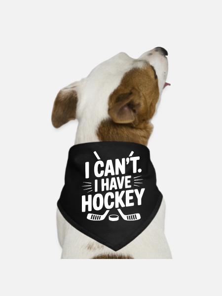 Ich kann nicht. Ich habe Hockey - Hunde-Bandana - Schwarz - Vorne