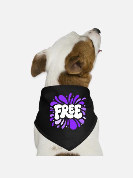 Free Splash Purple - Dog Bandana - black - Front