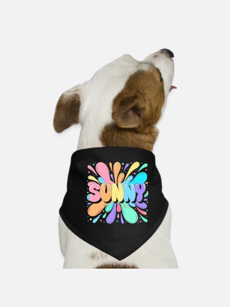 Sunny Splash Lettres Multicolores - Bandana pour chien - noir - Devant