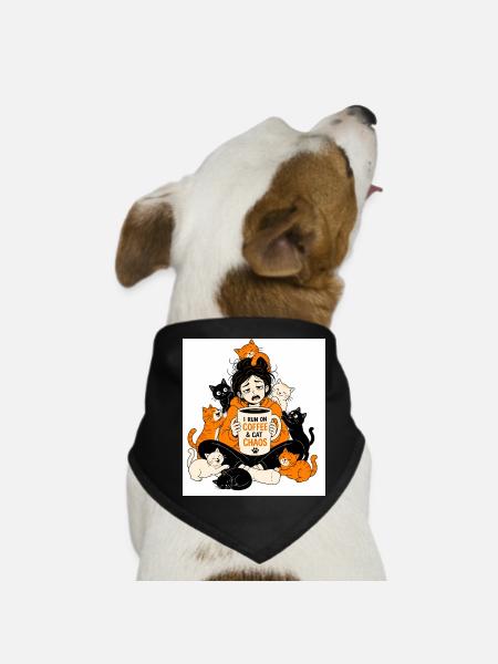Cat Mom Coffee Survival - Bandana pour chien - noir - Devant