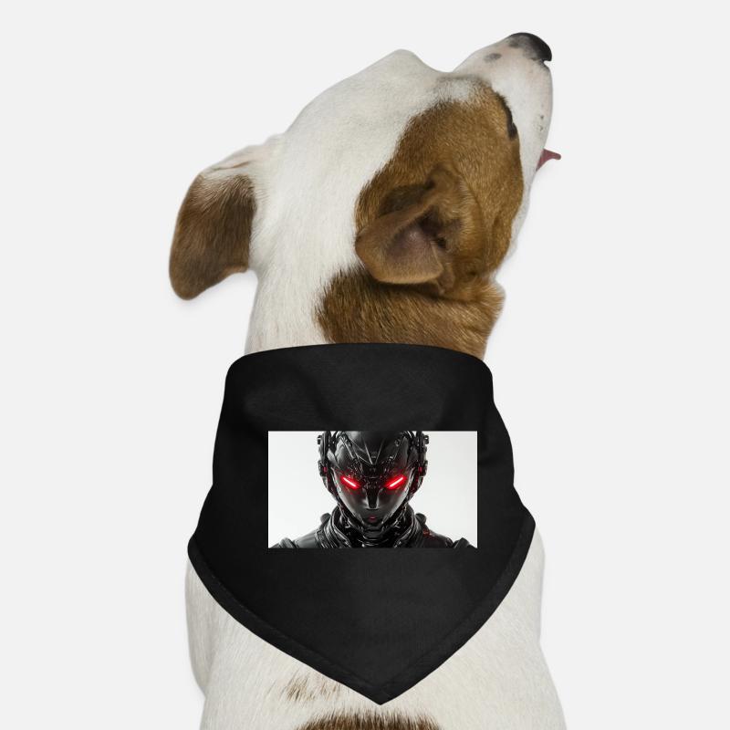 Futuristic robot with red glowing eyes Dog Bandana