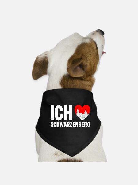 Schwarzenberg Ich liebe meine Stadt - Hunde-Bandana - Schwarz - Vorne