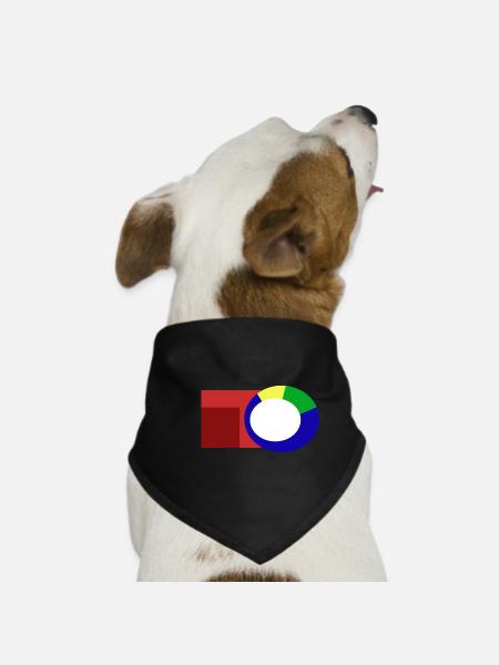 Abstrakte_Rundform_schubst_das_Eckige - Bandana pour chien - noir - Devant