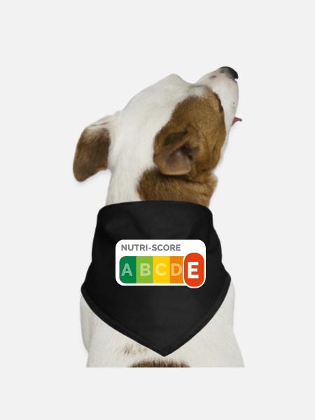 Nutri score E - Bandana pour chien - noir - Devant