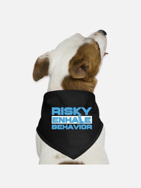 Asthma Asthmatic Risky Enhale Behavior - Dog Bandana - black - Front