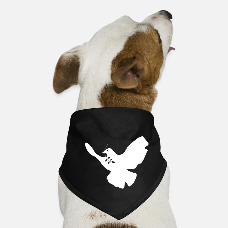 Friedenstaube - Hunde-Bandana - Schwarz