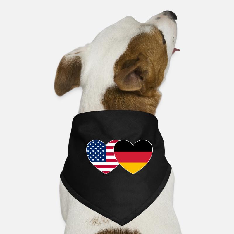USA Germany Flag Heart Dog Bandana